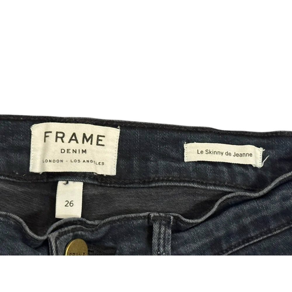 Frame Denim Women’s Le Skinny de Jeanne Jeans Size 26 Faded Black - Picture 4 of 9